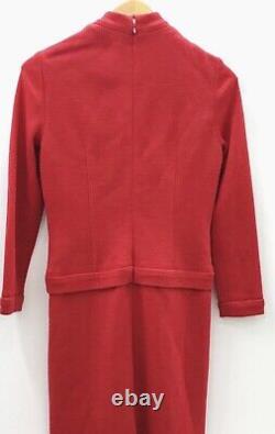 ROBE VINTAGE ROUGE OSCAR DE LA RENTA Taille 6 pour Femme en Bonne Condition