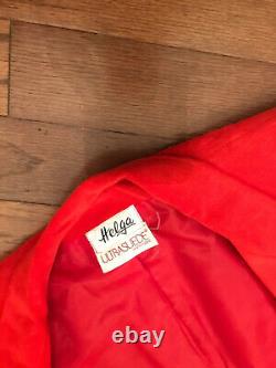 Rare 50's Helga Red Ultra-suède Euc Vintage Chambre Avec Beltes Femmes M
