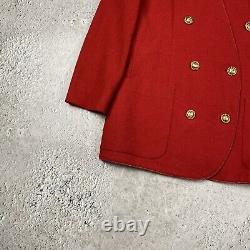 Rare Celine veste blazer en laine rouge vintage pour femmes avec poches taille 42
