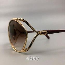Rare Christian Dior Ladies 2056 Vintage Oversize Butterfly Gold & Lunettes De Soleil Rouges