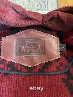 Rare Vintage Woolrich 80s Navajo Jacket Aztec Medium Women Wool Blend Red Black <br/> 	=> Rare Vintage Woolrich 80s Navajo Veste Aztec Moyenne Femme Mélange de Laine Rouge et Noir