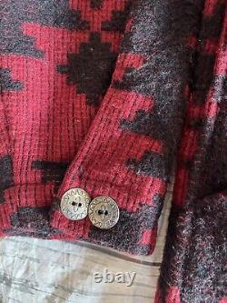 Rare Vintage Woolrich 80s Navajo Jacket Aztec Medium Women Wool Blend Red Black	  <br/> 

=> Rare Vintage Woolrich 80s Navajo Veste Aztec Moyenne Femme Mélange de Laine Rouge et Noir