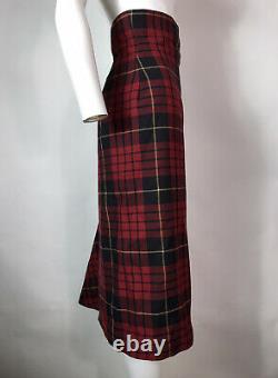 Rare Vtg Alexander Mcqueen Aw2006'widows Of Culloden' Red Tartan Skirt S