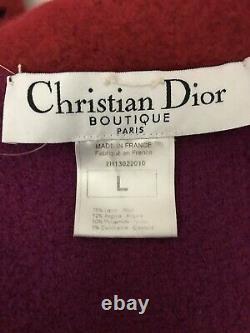 Rare Vtg Christian Dior De John Galliano Aw2002 Veste De Découpe En Laine Rouge L