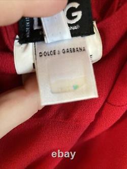 Rare Vtg Dolce & Gabbana D&g Robe Rouge Taille 30/44