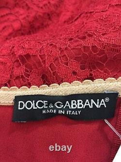 Rare Vtg Dolce & Gabbana Red Lace Corset Robe S 42