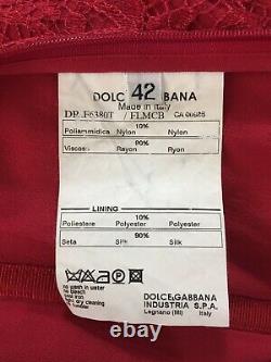 Rare Vtg Dolce & Gabbana Red Lace Corset Robe S 42