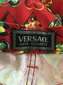 Rare Vtg Gianni Versace Jeans Signature 90s Short Cœur Rouge S/m