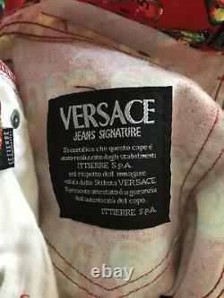 Rare Vtg Gianni Versace Jeans Signature 90s Short Cœur Rouge S/m