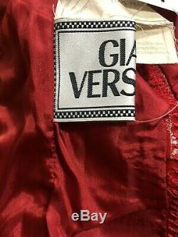 Rare Vtg Gianni Versace Red Eel Veste En Cuir S 40