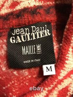 Rare Vtg Jean Paul Gaultier Red Studded Wool Vest Sz M