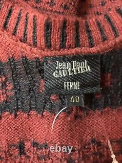 Rare Vtg Jean Paul Gaultier Rouge Nordic Knit Highless Highless Back