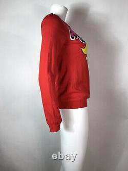 Rare Vtg Moschino Couture! Rouge Powerpuff Filles Cotton Sweater Xs