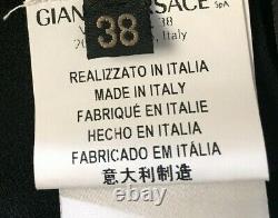 Rare Vtg Versace Noir & Rouge Fente Maxi Robe Xs 38