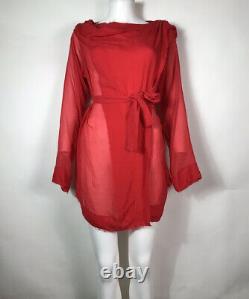 Rare Vtg Vivienne Westwood Anglomania Red Asymetrical Hood Top M