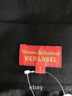 Rare Vtg Vivienne Westwood Red Label Black Jumbo Orb Logo Bouton Jupe S