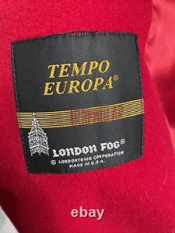 Rayons! Vintage Tempo Europa By London Fog Fabriqué Aux États-unis Rouge 100% Laine Taille De Manteau 8