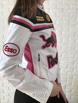 Red Bull Vintage 90s Bomber/jacket Blanc Rose Femmes Rare Taille L