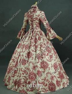 Renaissance Faire Antique Floral Vintage Dress Bridesmaid Ball Gown Theater 138