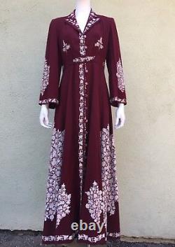 Robe De Laine Fine Brodée Ancienne Inde Raj Ottoman Hommes Femmes