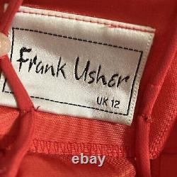 Robe Frank Usher pour femme taille 6 ajustée et évasée, courte et doublée, rouge vintage
