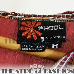 Robe Indian Phool Silk 70 Cru De Mariage 8 10 12 14 16 60 Hippy Boho Déesse
