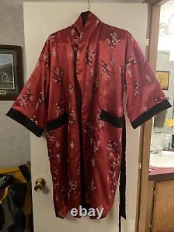 Robe Kimono Vintage de la marque HOTO Rouge Noir Taille Large Authentique