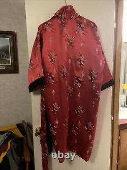 Robe Kimono Vintage de la marque HOTO Rouge Noir Taille Large Authentique