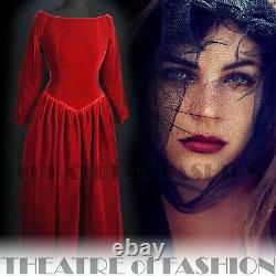 Robe Velvet Corset Victorien Vintage Rouge 10 12 14 Ballgown Masquerade Vamp