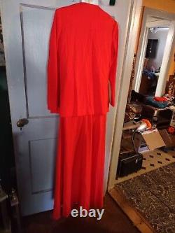 Robe de soirée rouge vintage longue avec veste taille 12 à la taille.