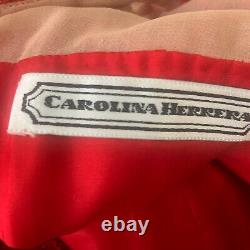 Robe en dentelle et mousseline rouge à manches longues pour femme vintage Carolina Herrera, taille M