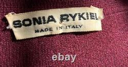 Robe en laine vintage à col en V rouge pour femmes Sonia Rykiel, taille 40 EU, fabriquée en Italie