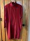 Robe En Soie Rouge Vintage Liz Claiborne Taille 10