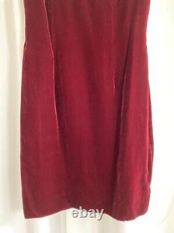 Robe vintage David Fielden en velours rouge avec perles, moulante, courte, taille 12, pour soirée.