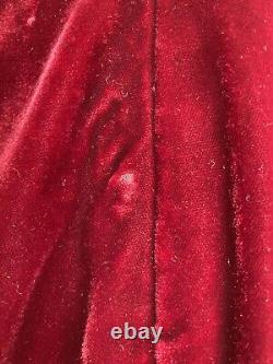 Robe vintage David Fielden en velours rouge avec perles, moulante, courte, taille 12, pour soirée.