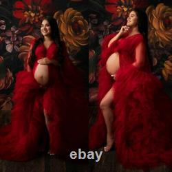Robes De Luxe Femmes Robe De Maternité Pour Photoshoot Photographie Enceinte Sleepwear