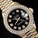 Rolex 26mm Présidentielle Cadran Noir En Or Jaune 18 Carats Mesdames Diamond Watch