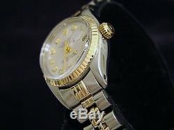 Rolex Datejust 2tone 14k Gold & Montre En Acier Inoxydable De Diamant D'argent 6917