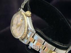 Rolex Datejust En Or Jaune 14k & Montre En Acier Rose Mop Diamond Dial 6917