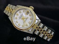 Rolex Datejust En Or Jaune 18 Carats Et Montre En Acier Blanc Mop Diamond Dial 69173