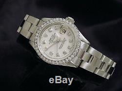 Rolex Datejust Lady Montre En Acier Inoxydable Blanc Mop Dial Diamond Et Diamond Bezel