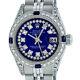 Rolex Datejust Lady Montre Ss & Or Blanc 18 Carats Bleu Saphir Et Diamant Cordes