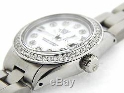 Rolex Datejust Montre En Acier Inoxydable Blanc Mop Diamond Dial Diamond Bezel