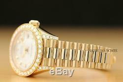 Rolex Ladies Président Usine Dial Diamond 18k Quickset Montre En Or Jaune