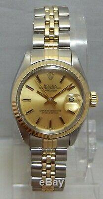 Rolex Oyster Perpetual Datejust 14k / Ss Or Montre Bracelet Jubilé 1978