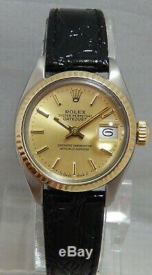 Rolex Oyster Perpetual Datejust 18k / Ss Or Ladies Watch With Orig Papers 1978