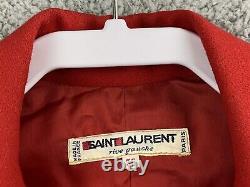 Saint Laurent Rive Gauche Vintage 60s Rouge Soirée Blazer Veste Runway Taille 36