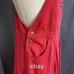 Salopette en jean vintage Osh Kosh pour femmes, taille 8, rouge, robe à bavettes, États-Unis, poches rares.