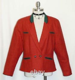 Salzburger Red Cotton & Linen Jacket Autriche Femmes Sport Dirndl 42 10 M B40