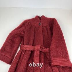 Société de confection Mar Lo Capital Manteau en laine rouge vintage XS/Petit en longueur complète